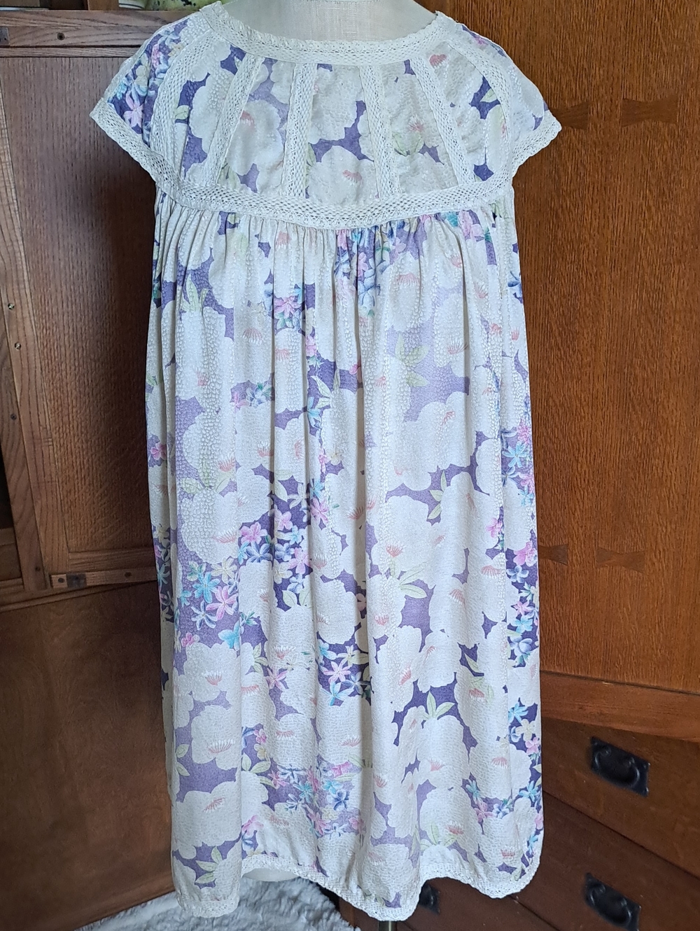 Paul & Joe Paris Silk Jacquard Lace Floral Babydoll Cottagecore Dress Size 38